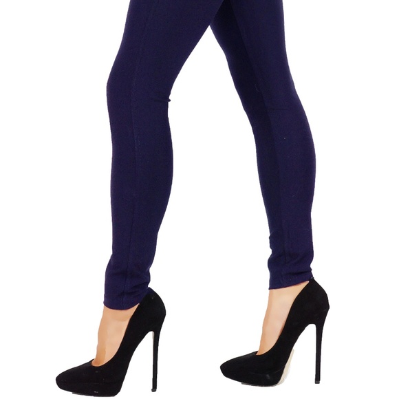 Ponte Knit Slim Fit Pants Pull-Up Style Leggings - Picture 3 of 3